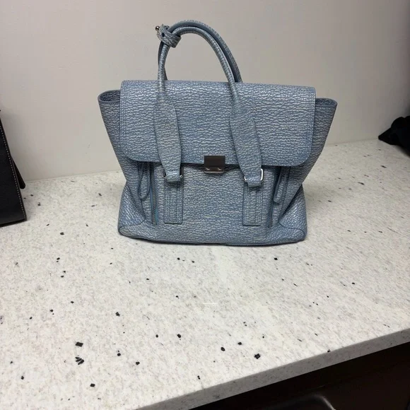 3.1 Phillip Lim medium Pashli Textured Light Blue Satchel - Picture 1 of 10